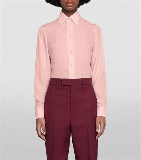 pink gucci silk shirt